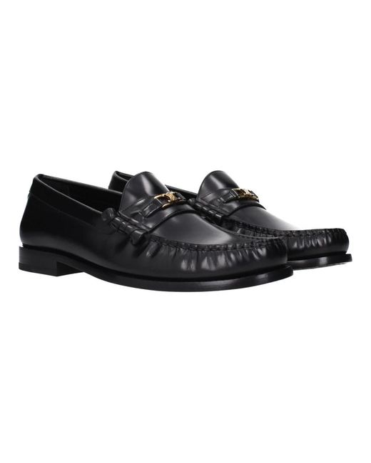 Céline Black Schwarze Leder-Slipper Zum Hineinschlüpfen