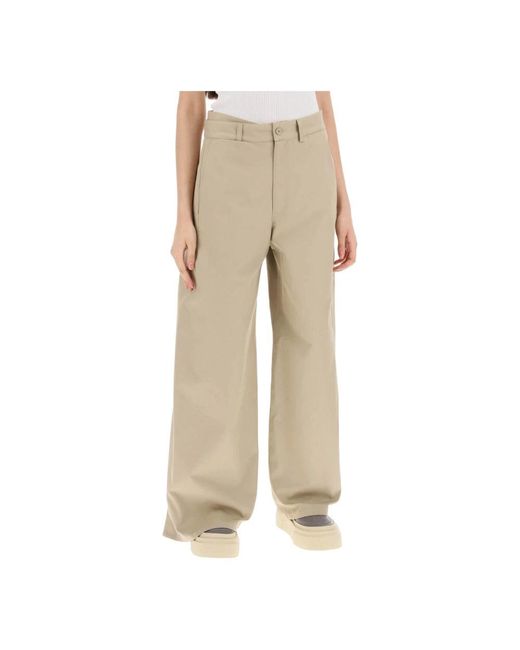 MM6 by Maison Martin Margiela Natural Wide Trousers