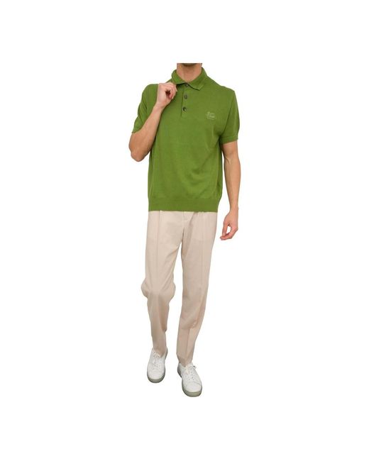 Etro Tops ,Groen ,Katoen Gebreide Polo Shirt in het Green voor heren
