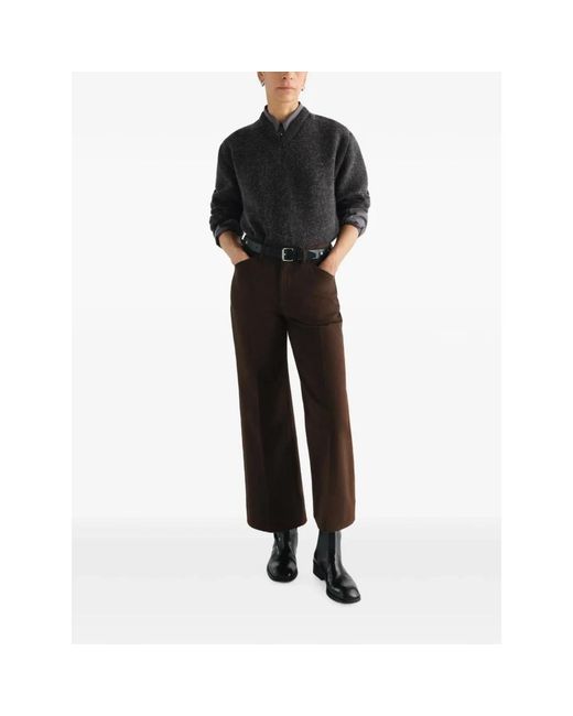 Lemaire Flared Five-Pocket Pants in het Brown