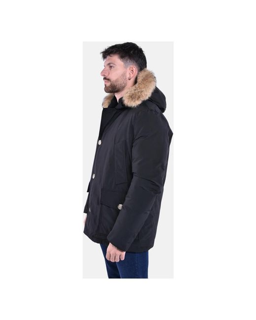 Woolrich Blue Arctic Anorak With Detachable Fur for men
