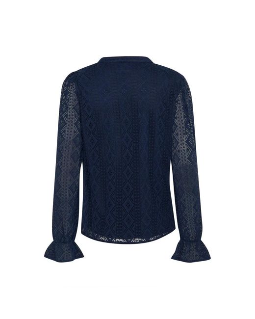 Cream Overhemden ,Blauw ,Polyester Kanten Blouse Blazer in het Blue