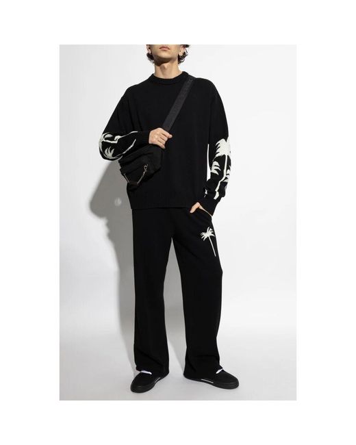 Wide Trousers di Palm Angels in Black da Uomo