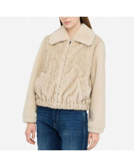 Liu Jo Natural Faux Fur & Shearling Jacken