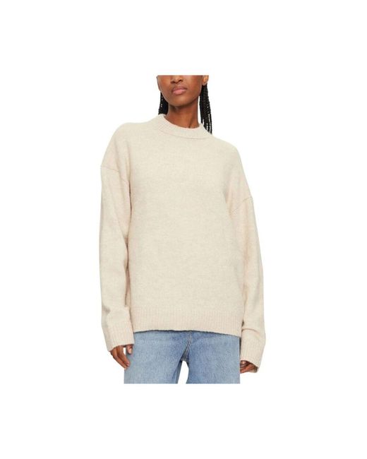 Calvin Klein Natural Strukturierter Lockerer Hoher Hals Pullover
