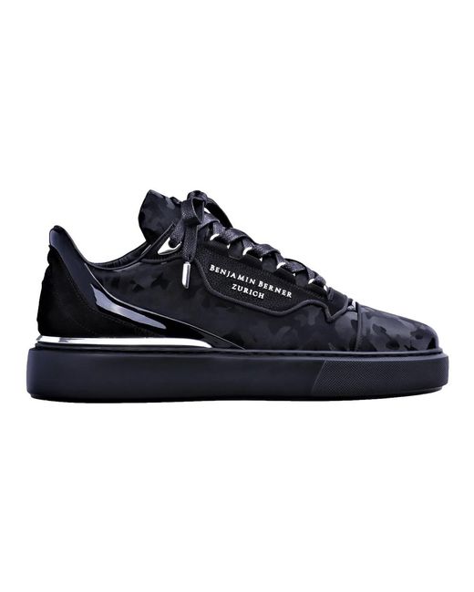 Benjamin Berner Schwarze sneakers - regular fit in Blue für Herren
