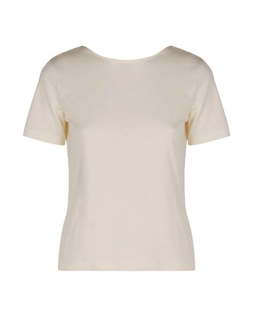 Nina Ricci White Baumwoll crew-neck t-shirt offener rücken