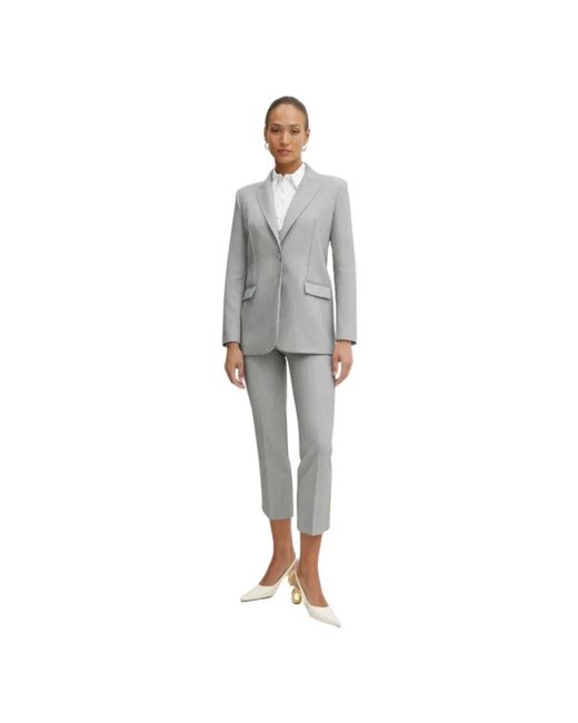 Cropped Trousers Patrizia Pepe en coloris Gray
