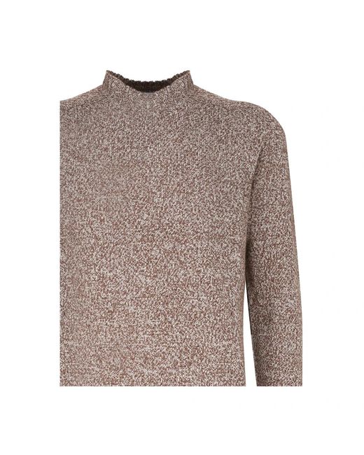 Malo Truien & Vesten ,Wol Mouliné Cashmere Coltrui in het Brown voor heren