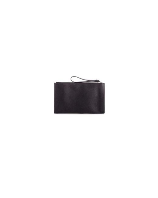 Orciani Accessoires ,Zwart ,Leer Zwarte Portemonnee Met Voorlogo in het Black voor heren