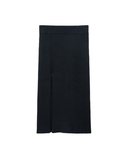 Falda negra de punto de canalé Filippa K de color Black