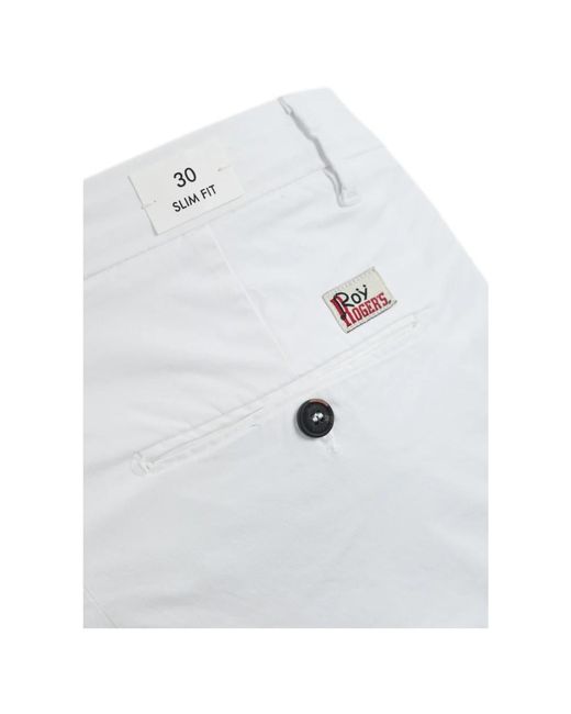 Roy Rogers Weiße baumwoll-bermuda-shorts slim fit in White für Herren