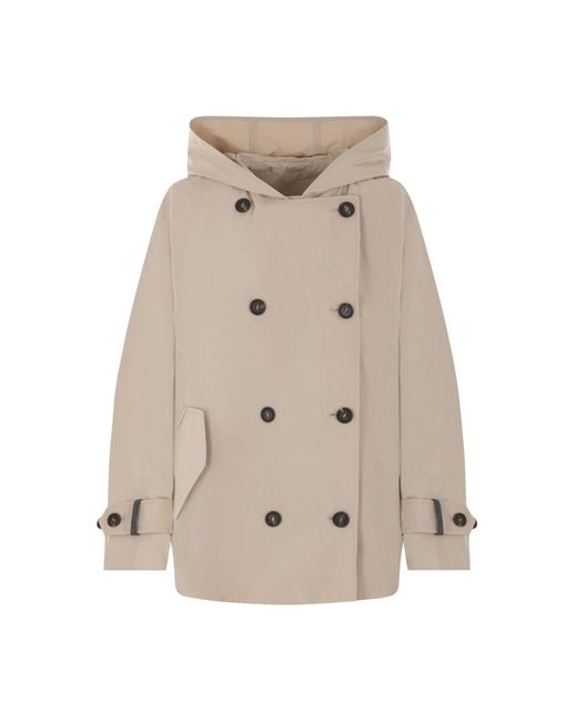 Brunello Cucinelli Double-Breasted Coats in het Natural