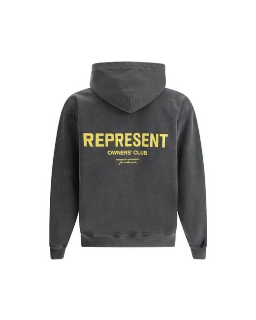 Represent Baumwoll-hoodie mit monogramm-print in Gray für Herren
