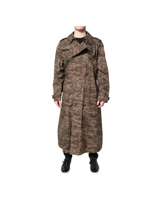 Dolce & Gabbana Brown Trench Coats for men