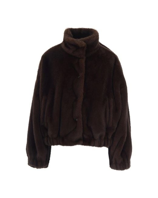 Max Mara Black Faux Fur & Shearling Jackets