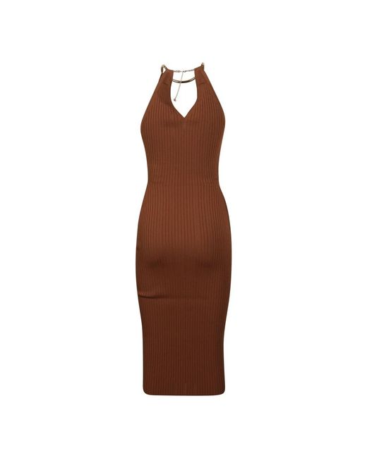 Elisabetta Franchi Brown Midi Dresses
