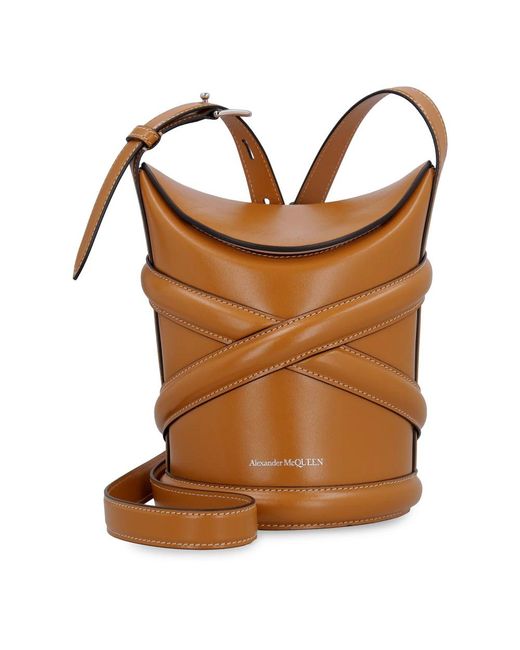 McQueen Brown Bucket Bags