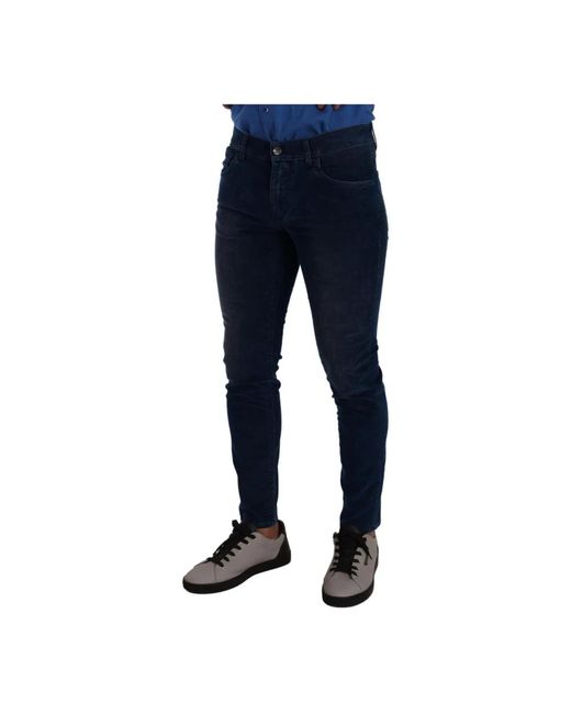 Dolce & Gabbana Blaue slim fit baumwoll skinny denim jeans in Blue für Herren