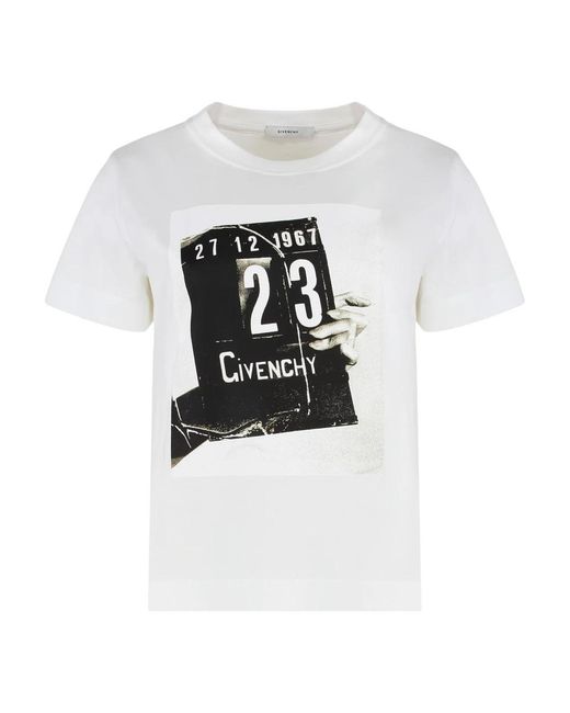 Givenchy Tops ,Wit ,Katoen Katoenen T-Shirt Met Clapperboard Print in het White