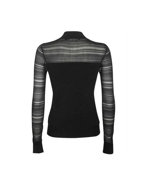 Karl Lagerfeld Truien & Vesten ,Zwart ,Polyester Fijngebreide Trui in het Black