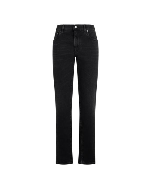 Dolce & Gabbana Black Straight Fit Jeans for men