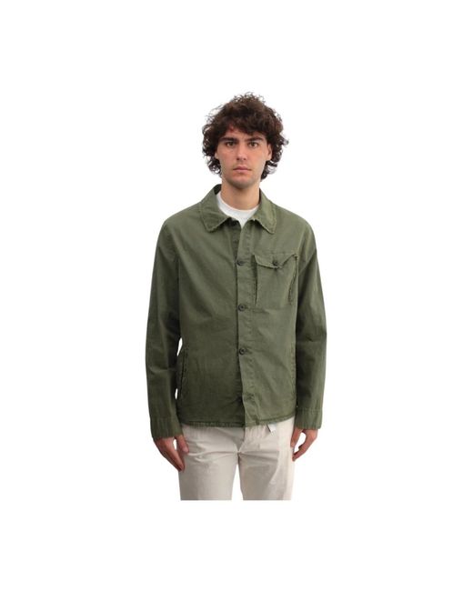 White Sand Grüne jacke hemd mit knopfverschluss in Green für Herren