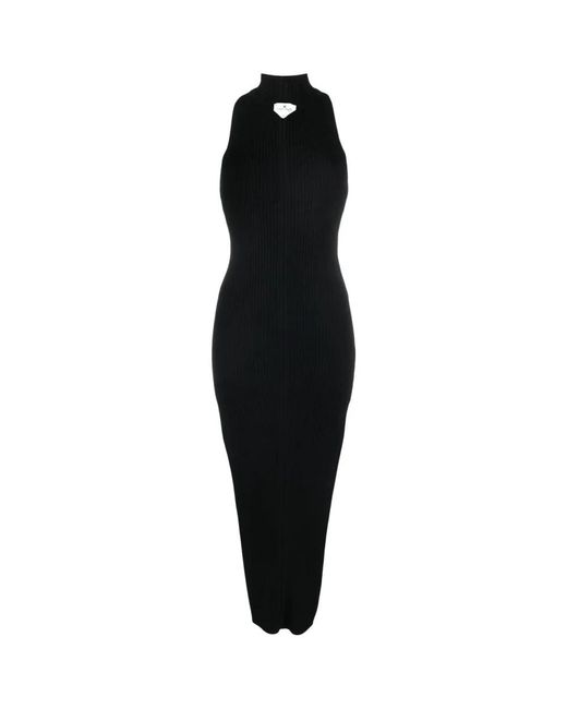 Courreges Kleedjes ,Zwart ,Jurk Met Diamant Halslijn in het Black