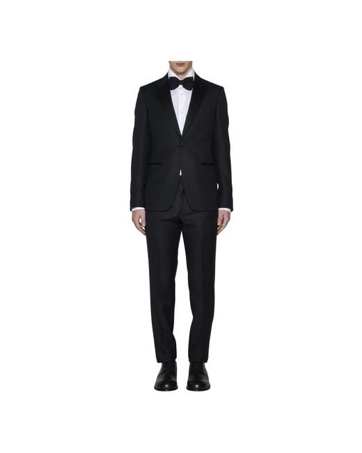 Zegna Black Single Breasted Suits for men