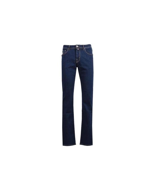 Jeans in denim di cotone elasticizzato con cinque tasche di Jacob Cohen in Blue da Uomo