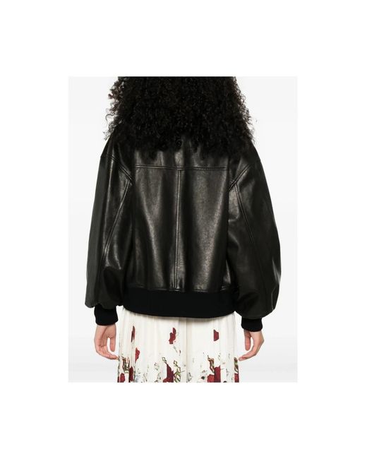 Khaite Black Leather Jackets