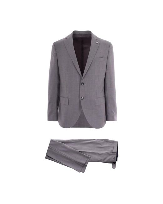 Lubiam Gray Single Breasted Suits for men