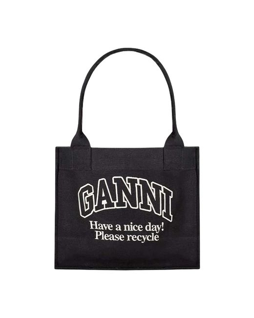 Ganni Black Shopping Bags