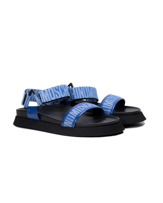 Moschino Blue Flat Sandals for men