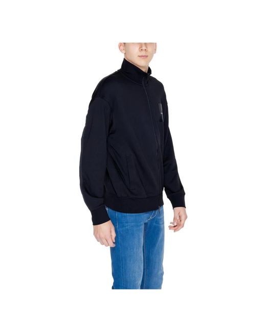 Armani Exchange Schwarzer rollkragen reißverschluss sweatshirt in Blue für Herren