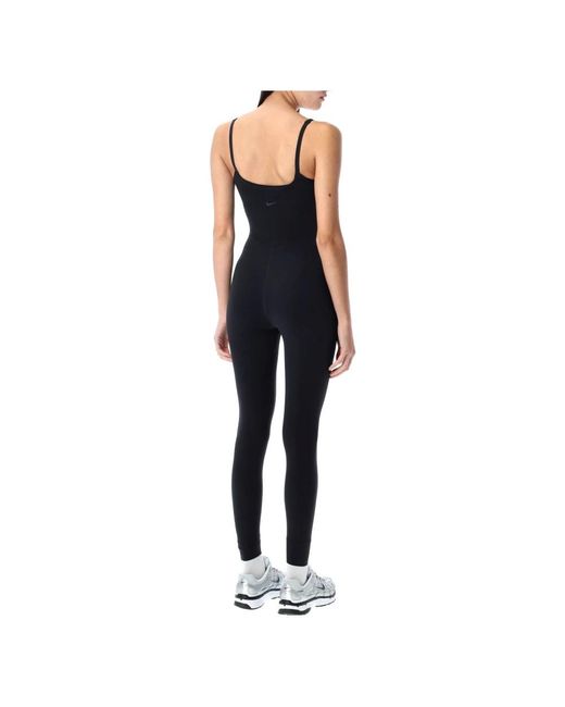 Nike Fitness ,Zwart ,Nylon Stijlvolle Jumpsuit Voor Vrouwen in het Black