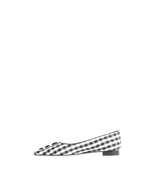 Manolo Blahnik White Ballerina Shoes