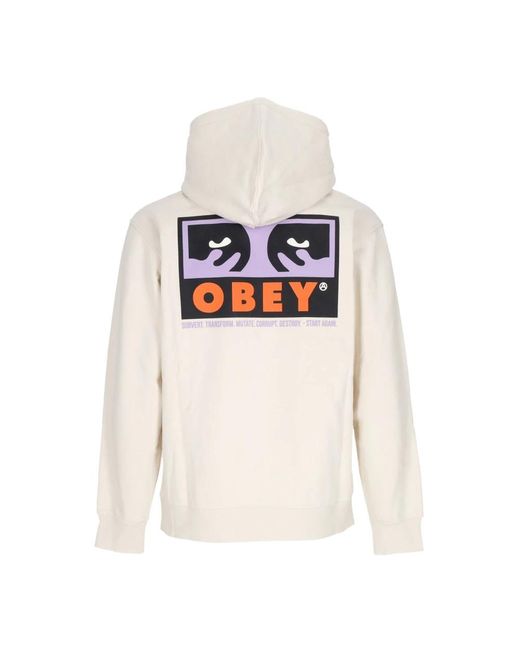 Obey Hoodies & Sweatvesten ,Katoen Premium Hoodie Voor Mannen in het White voor heren