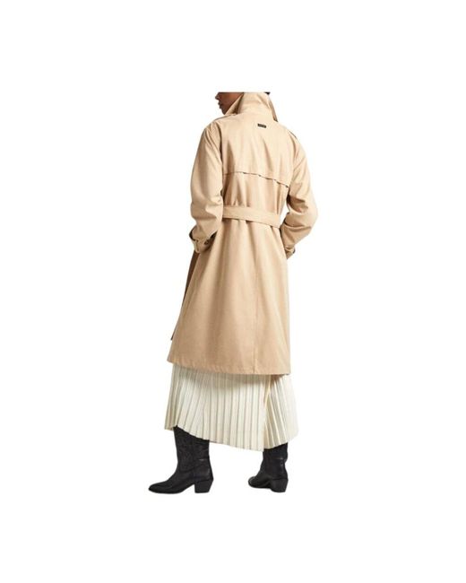 Pepe Jeans Natural Klassischer wasserabweisender trenchcoat