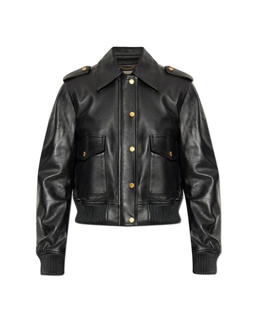 Michael Kors Leather Jackets in het Black
