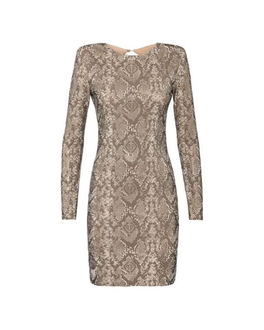 Philipp Plein Nevada Python Crystal Dress in het Natural