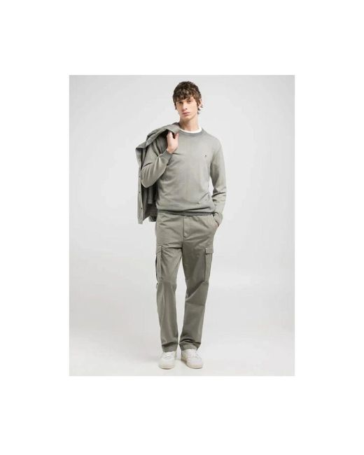 Replay Rundhalsausschnitt Baumwollpullover Herren in Gray für Herren