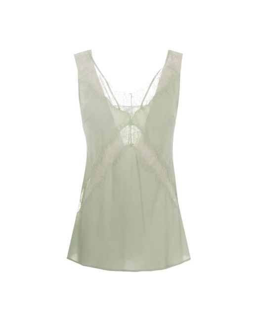 Pinko Green Sleeveless Tops