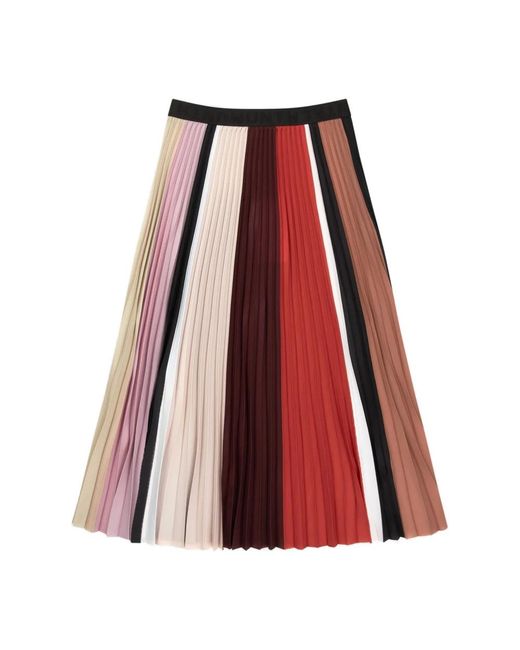 Falda plisada con cintura elástica y estampado moderno Munthe de color Red