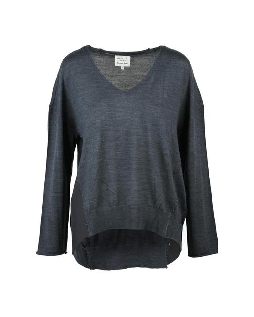 ALESSIA SANTI Blue V-Neck Knitwear
