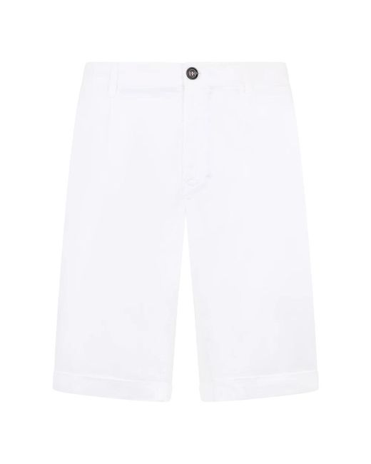 Moorer White Casual Shorts for men