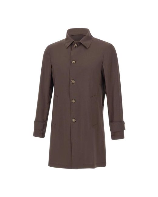 Barba Napoli Brown Single-Breasted Coats for men