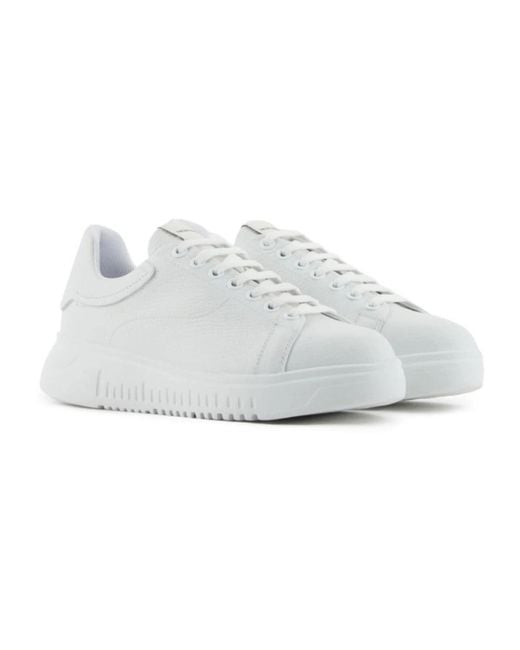 Emporio Armani White Weiße Low-Top-Sneakers X3X024Xf76800001