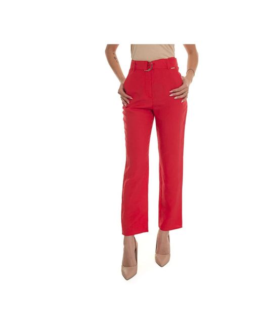 Pantalones cintura alta pierna recta Liu Jo de color Red