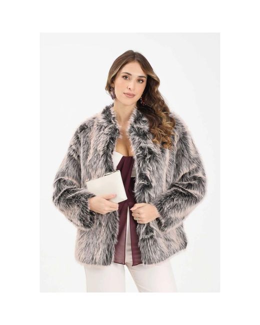 Patrizia Pepe Brown Faux Fur & Shearling Jackets
